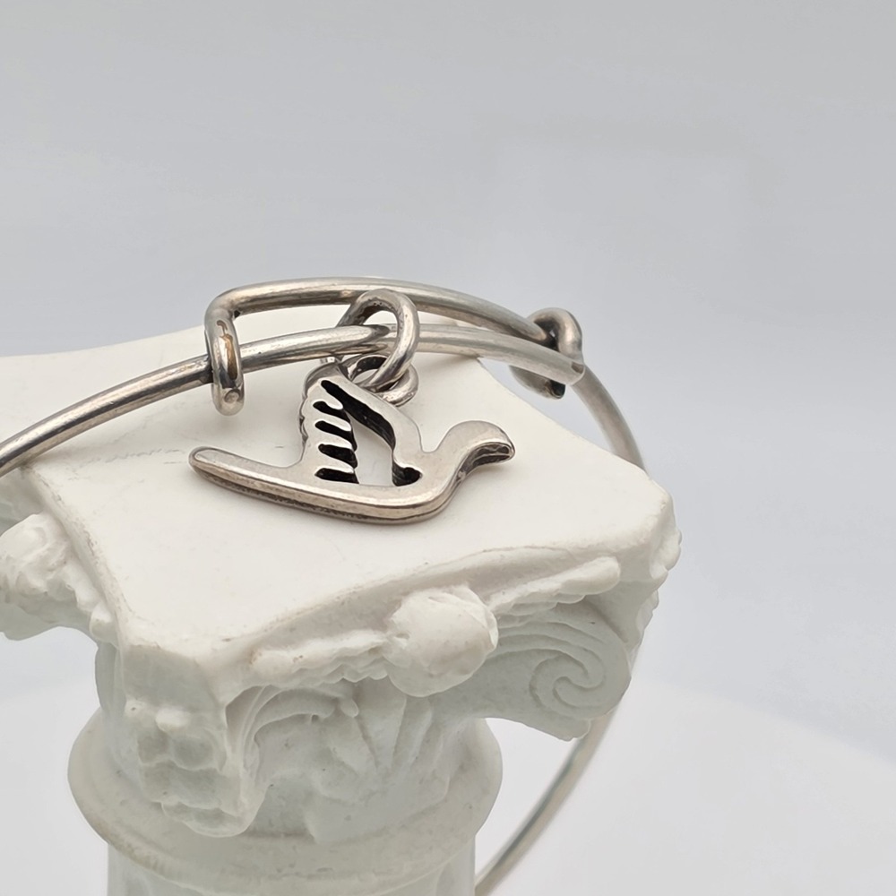 ALEX & ANI Sacred Dove Charm Bracelet Bangle Expandable +Energy Made‎ In The USA